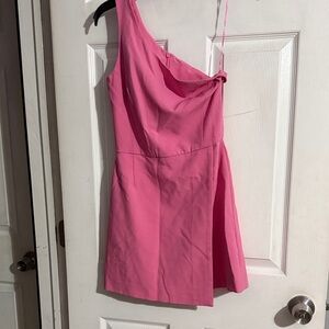 French Connection One-Shoulder Dress in Pink